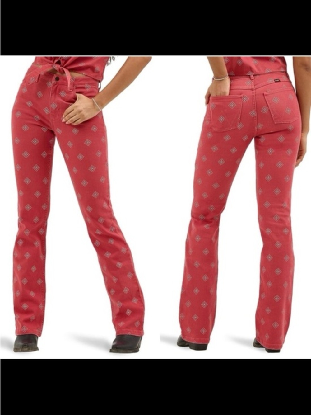 Wrangler red denim high-rise bold bootcut jeans, NWT 12x32